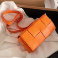 thumbnail image 3 of Bolsa bandolera cuadrado pequeño de tejido de cuero PU para mujer (naranja) Ehuebsd Para Estrenar, 3 of 9