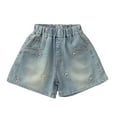 thumbnail image 2 of CINVREST Jean Shorts Girls 4-15 Years Elastic Wasit Bowknot Denim Short Summer Casual Cute Pants (14 Years, Light Blue), 2 of 7