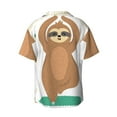 thumbnail image 2 of Wukai Cute Sloth In Yoga Pose Tree Men's Casual Short-Sleeve Button Down Shirt - Lightweight Summer Dress Shirt for Daily Wear-Medium, 2 of 7