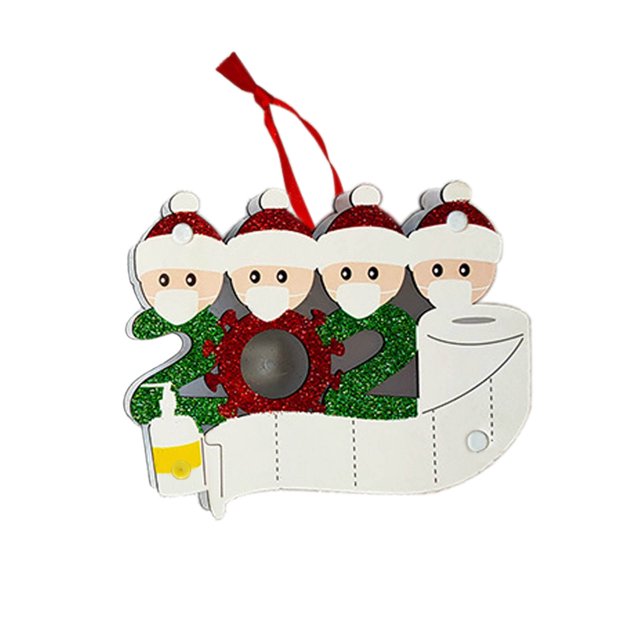 Máscara Papá Noel Colgante Colgante Luminoso Madera Árbol de Navidad Decoración TFixol Colgante