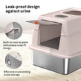 thumbnail image 6 of Stainless Steel Litter Box with Lid, Fully Enclosed Metal Cat Litter Box with Scooper, Leak-Proof, Clumping Litter for Large, Multi-Cats, 6 of 9