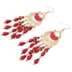 thumbnail image 5 of Pendientes Bohemios Vintage, Pendientes De Borla De Peso Ligero Rojo Vintage Para Regalo De Cumpleaños Para Aniversarios ANGGREK Fringe Dangle Earrings, 5 of 8