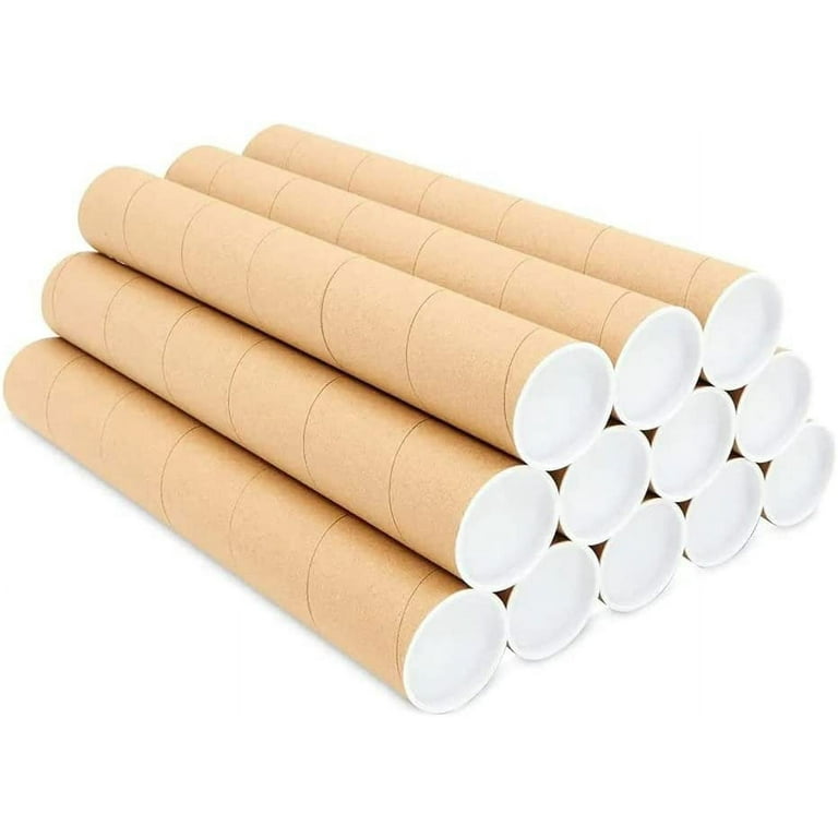 50 - 2'' x 18'' Round Cardboard Shipping Mailing Tube Tubes With End Caps