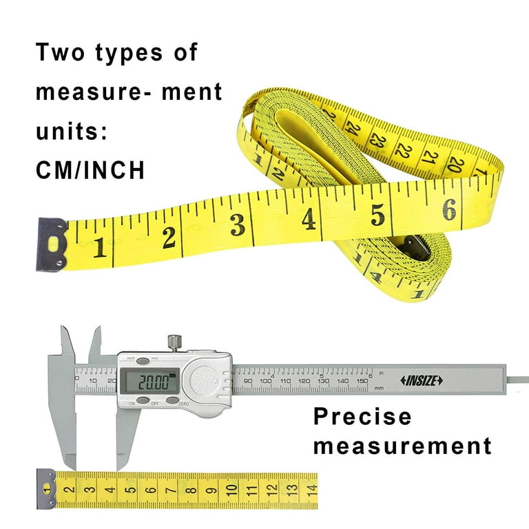 TTKLYN Tape Measure, Soft Tape Measure for Sewing Tailor Cloth Ruler, 120  Inches/300cm(Yellow) and 60 Inches/150cm(White) 2 Pack