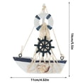 thumbnail image 3 of Decoración de velero, modelo de velero de madera, decoración de temática náutica para baño, 3 of 7
