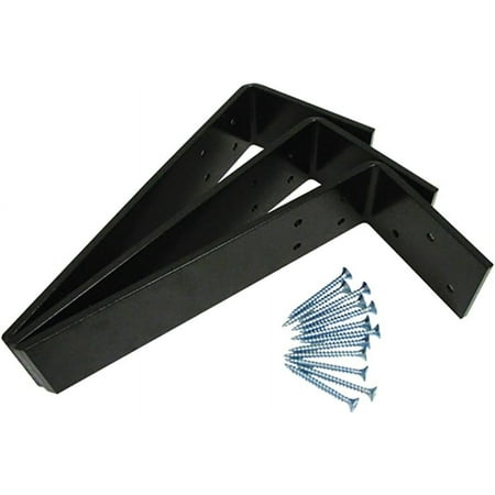 

10 Inch x 2-1/2 Inch x 1/4 Inch L Shaped Counter Top Support Bracket Set of 3 Plus 12 Screws