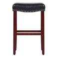 thumbnail image 6 of 29" Upholstered Saddle Seat Bar Stool in Black, 6 of 8