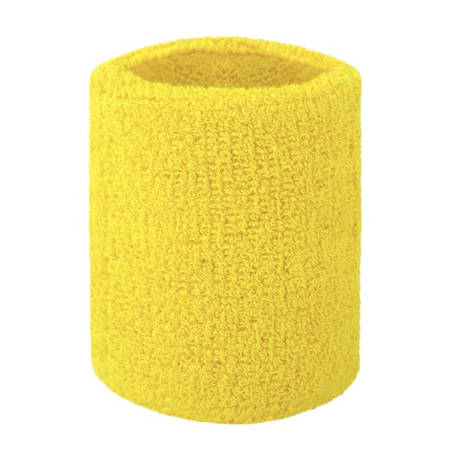GOGO 100 Pieces Sports Wristbands Terry Cloth Sweatbands 3 Inches Yellow