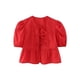 thumbnail image 4 of HH TRAF Blusa corta informal con lazo y mangas cortas abullonadas para mujer, moda femenina, camiseta de primavera, 4 of 5