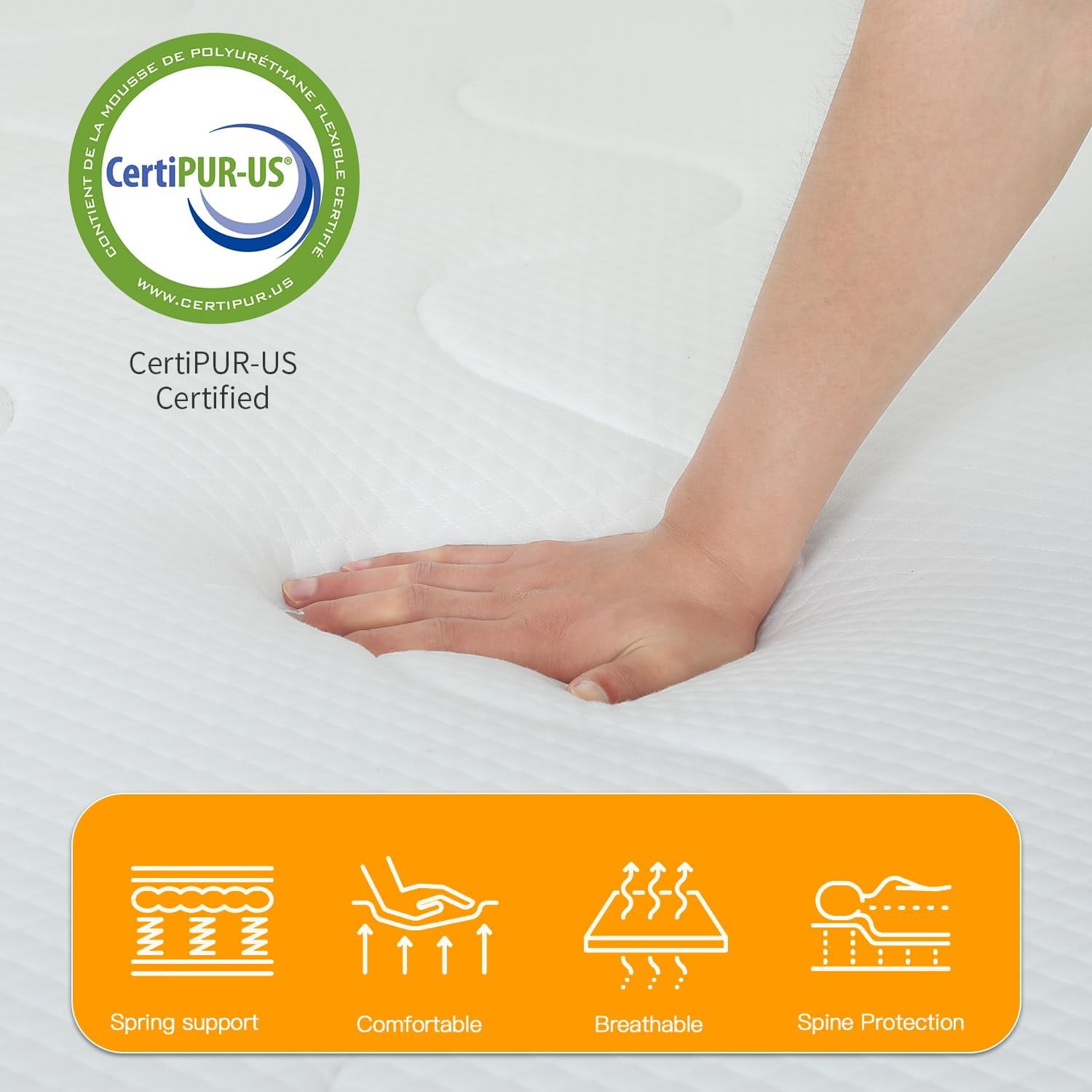 Dkelincs 12 inch Innerspring Mattress Gel Memory Foam Medium Firm Mattress Spring Mattress with Bamboo Charcoal, Twin