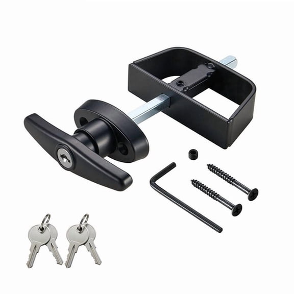 Styrix Car T Handle Lock Set for Storage Shed Barn Door With Adjustable Zinc Alloy Black Rv Parts & Accessories