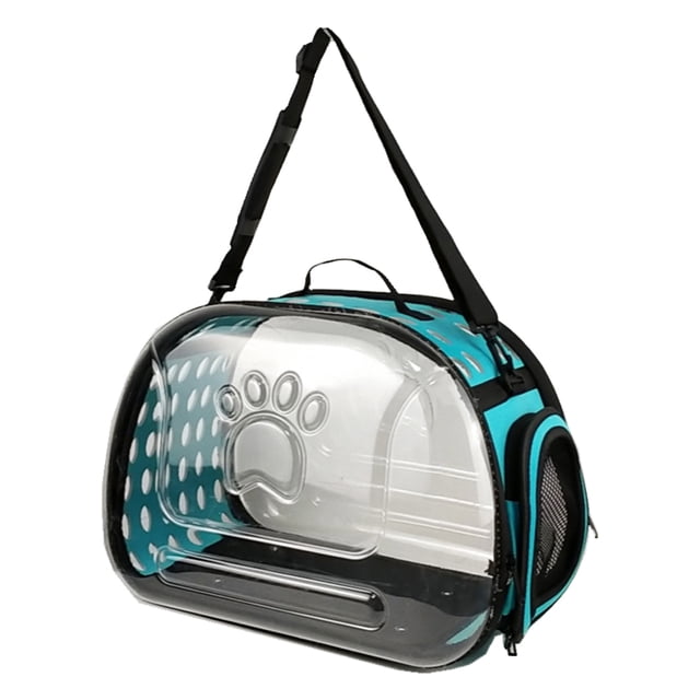 Pet Cat Travel Bolso al aire libre Cachorro transparente Cápsula Bolso de hombro (Azul L) Ehuebsd Libre de BPA