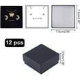 thumbnail image 2 of 12pc 12 Pcs 7.5x7.5x3.5cm Cardboard Jewelry Boxes Paper Box Square Black Ring Box with Black Sponge for JewelryBracelet Necklace Crafts Birthday Christmas Festival Display and Storage, 2 of 6