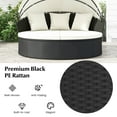 thumbnail image 5 of Gymax Patio Round Daybed Wicker Daybed w/ Retractable Canopy Separated Seating Sectional Sofa Black & White, 5 of 9
