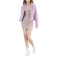 thumbnail image 5 of Chaqueta corta de pelaje sintético suave de manga larga con cuello de muesca para mujer INSPIRE CHIC XL en color púrpura taro, 5 of 7