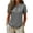 Gray, variant on cocolona Summer Tops for Women Short Sleeve V-neck Button Striped Shirts Dressy Casual Blouses