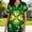Shirts-Green, variant on Gamivast St Patricks Day Scrubs for Women Plus Size Funny Graphic V Neck Loose Tops Holiday Themed Short Sleeves Tunic Green Scrub with Pockets