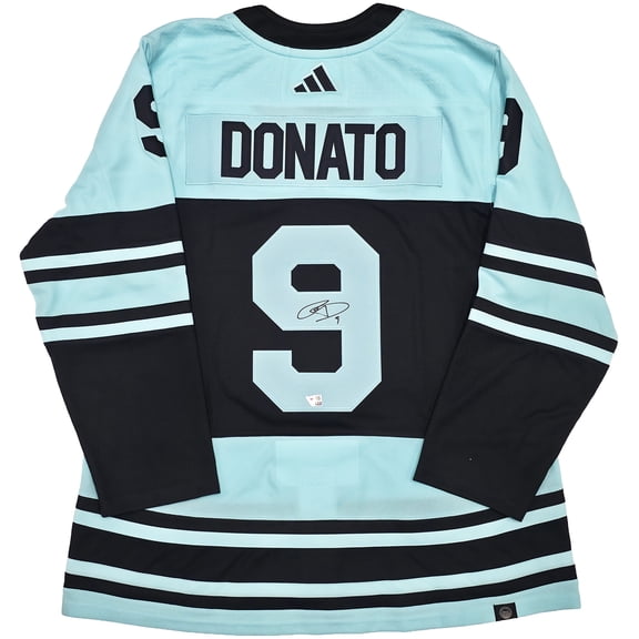 Seattle Kraken Ryan Donato Autographed Blue & Green Adidas Authentic Primegreen Reverse Retro Jersey Size 54 Fanatics Holo Stock #254453
