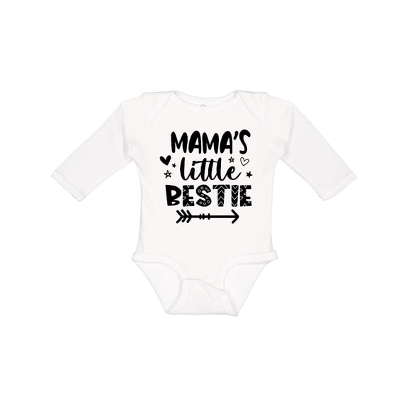 Inktastic Mama's Little Bestie with Arrow and Hearts Boys or Girls Long Sleeve Baby Bodysuit