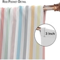 thumbnail image 6 of Stripe Curtains for Kids Room Decor, Striped Vertical Pastel Colorful Rainbow Pattern Window Treatments, Rod Pocket Thermal Insulation Drapes for Bedroom Living Room, 55" W X 39" L, 6 of 8