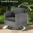 thumbnail image 6 of Ovios 11 Pieces Patio Fire Pit Set Outdoor Wicker Sectional Sofa Conversation Set with Swivel Rocking Chairs and Side Table,Black, 6 of 8