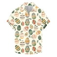 thumbnail image 3 of JURANMO Hawaiian shirt for Men Short Sleeve Button Down Blouse Easter Bunny Egg Print Beach Aloha Shirts Summer Vacation Tops White S Vacation Sales, 3 of 6