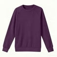 thumbnail image 5 of FRSASU Women's Long Sleeve T-Shirts Solid Color Crew Neck Raglan Sleeve Casual Loose Fit Shirts Tunic Tops Purple, 5 of 6