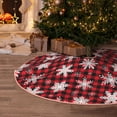thumbnail image 5 of Bingfone Christmas Tree Skirt Mat Christmas Decoration Interior 30" -Snowflake red plaid, 5 of 6