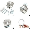 thumbnail image 3 of Floshine 2.5 inch Lap Joint Band Clamps,Exhaust Muffler Clamp 4 PCS，2.5 Exhaust Pipe Clamps preformed Stinless Steel, 3 of 7