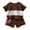 AB448 Coffee, variant on Bainana Toddler Boys Summer Outfit Set Cartoon Print Short Sleeve Crew Neck Tops And Shorts Set Comfortable Handsome Little Boys Summer Holiday School Casual Wear Size 18-24 Months