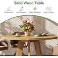 thumbnail image 6 of Finmind 47" Solid Wood Round Conference Table, Farmhouse Meeting Table with Pedestal Base for 4-6, Wood Office Desk for Small Space, Natural, 6 of 7