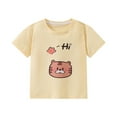 thumbnail image 2 of Spazoro Toddler Girls T-shirts, Summer Crewneck Casual Graphic Tee Short Sleeve Tops Beige Size 2-10T, 2 of 9