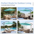 thumbnail image 4 of NAPWANT 10ft Cantilever Patio Umbrella with 4-Piece Weighted Base Included, Offset Hanging Umbrella with Crank & Tilt, peacock-Blue, 4 of 9