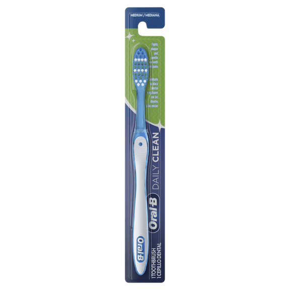 Oral-B Daily Clean Toothbrush, Medium, Gentle On Gums & Teeth, 1 Each ( TWO PACK )