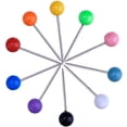 thumbnail image 3 of SURJDE 500 Pieces Multi-Color Push Pins Map Pins Tacks Plastic Round Head with Steel Point for Bulletin Board Fabric Marking,10 Assorted Colors (1/5 Inch), 3 of 7