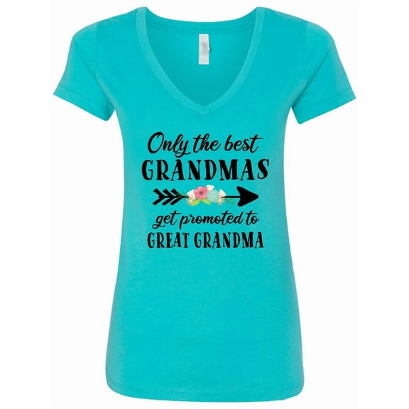 Inktastic Only the Best Grandmas Get Promoted to Great Grandma Women's V-Neck T-Shirt