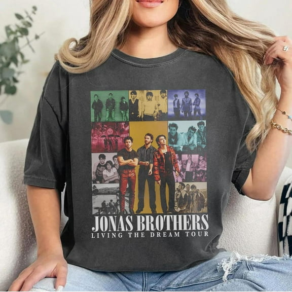 Vintage Albums 20th Anniversary Of Jonas Shirt, Living The Dream Tour 2025 Shirt, Fan Merchandise Shirt, Jonas Gift For Her