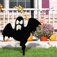 thumbnail image 4 of Halloween Metal Black Bat Decor Halloween Yard Lawn Stakes Garden Scare Bats Silhouette Statues Stakes for Home Yard Outdoor Decorations, 4 of 4
