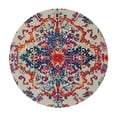 thumbnail image 4 of WYYP Orange Blue Ethnic Boho Round Tablecloth Great for Home Kitchen/Parties/Holiday Dinner White, 4 of 8