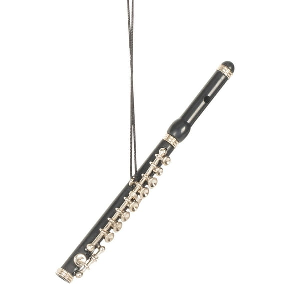 Broadway Gifts 4.3" Black Bakelite Piccolo Ornament Decoration - Musical Instrument Ornament for Musicians