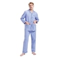 thumbnail image 3 of GLOBAL Mens Pajamas Sets Cotton Flannel Sleepwear Long-Sleeve Top & Bottom, S-XXL, 3 of 6