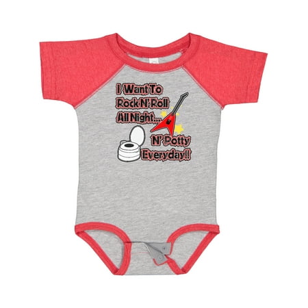 

Inktastic I Want to Rock N Roll N Potty Everyday!! Boys or Girls Baby Bodysuit