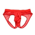 thumbnail image 1 of JUUYY Men's See Through Mesh Jockstrap Underwear Jock Strap Backless Underpants Red Free Size, 1 of 2
