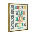 thumbnail image 3 of Stupell Industries Colorful Bathroom Rules List Metallic Gold Framed Floating Canvas Wall Art, 16x20, by Jo Moulton, 3 of 5