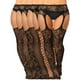 thumbnail image 1 of Medias de red Skylety para mujer, talla grande, 6 pares, negras, 1 of 6