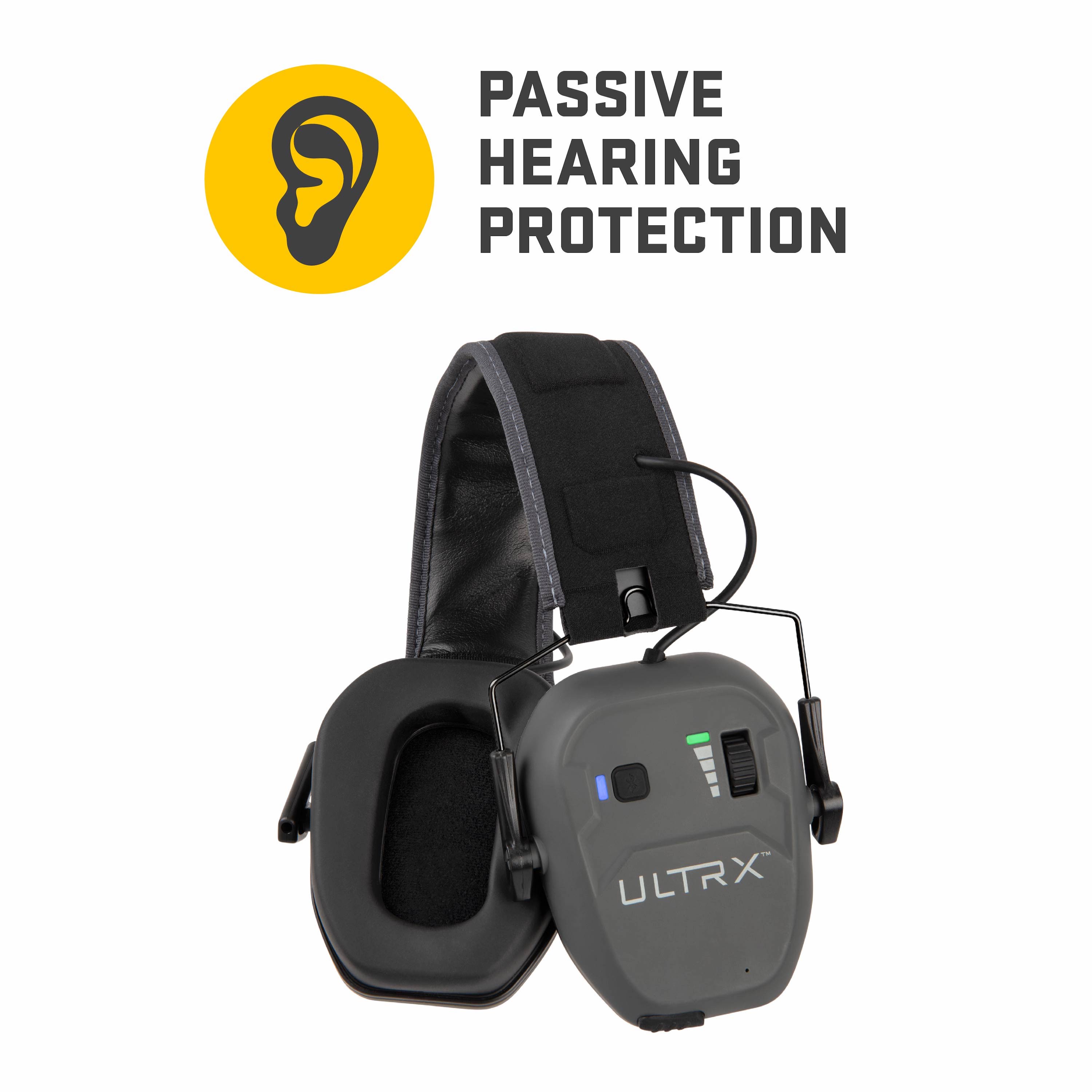 ULTRX Bionic Bluetooth Earmuffs, Nrr 22 Decibels, Gray, 0.52 lb, Model 2242A
