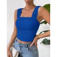 thumbnail image 6 of IWEMEK Women's Sleeveless Top 2-Piece Elegant Classic Black Tank Tops Groovy Royal Blue Stretch Summer Tees Size XL, 6 of 8