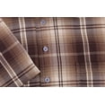 thumbnail image 3 of Men’s Classic Western Short Sleeve Button Down Casual Plaid Cowboy Shirt (Dark Brown/Khaki/Beige, S), 3 of 3