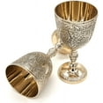thumbnail image 3 of Vintage Handmade Brass King's Royal Chalice Embossed Cup 6 inch Goblet (PACK OF 1), 3 of 4