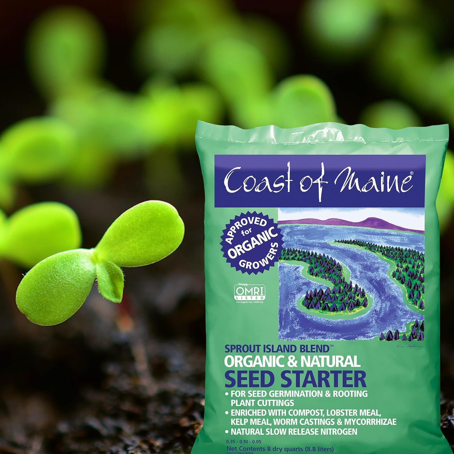 6-pack Coast Of Maine Sprout Island Blend Seed Starter - Organic, Natural - 6 Pack, 8 Qt — Residential Use, Standard Application